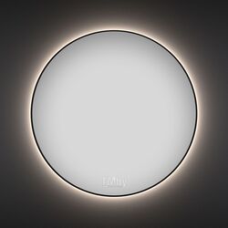 Круглое зеркало с фоновой LED-подсветкой Wellsee 7 Rays Spectrum 172200180 (D = 100 см, черный контур, сенсорная кнопка)