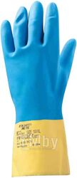 Перчатки из неопрена защитные промышленные, р-р 11/XXL, желто-голубые, JetaSafety (К80, Щ40, Защитные промышленные перчатки из неопрена. Голубые-Желты