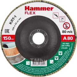 Круг лепестковый торцевой 150 Х 22 Р 80 тип 1 КЛТ Hammer Flex SE 213-029