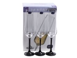 Набор бокалов для шампанского стеклянных декор. "Sandra" 6 шт. 200 мл (арт. 40728/D4656/200)