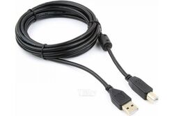 Кабель USB2.0 AM-BM 3.0м Cablexpert экран феррит.кольцо черный пакет CCF-USB2-AMBM-10