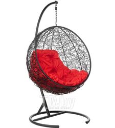 Подвесное кресло Kokos Black (красная подушка)