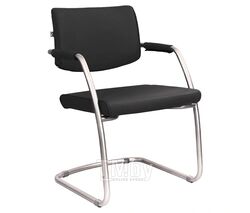 Офисный стул Bels Дельта (Delta) Silver (кож.зам V4, черный)