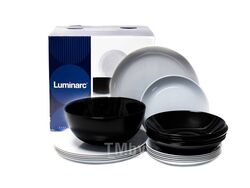 Набор посуды стеклокерамический "diwali black/granit" 19 пр.: 18 тарелок, салатник Luminarc P4358