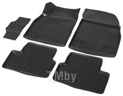 Комплект автомобильных ковриков Chevrolet Cruze SD, HB, WAG 2014- , полиуретан, низкий борт, 5 предметов, крепеж для передних ковров RIVAL 11003001