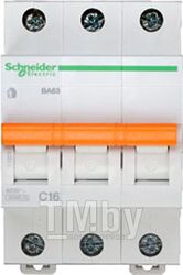 Автоматический выключатель Домовой ВА63 3П 16A C 4,5 кА Schneider Electric 11223