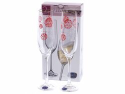 Набор бокалов для шампанского стеклянных декор. "Viola" 2 шт. 190 мл (арт. 40729/S1200/190)