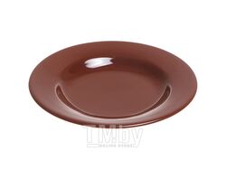 Тарелка глубокая керамическая, 211 мм, круглая, серия Лапсеки, шоколад, PERFECTO LINEA