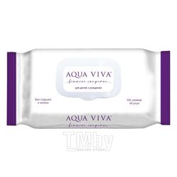 Салфетки влажные детские AQUA VIVA "99% воды + 4 компонента (АВ44048) 48 шт.