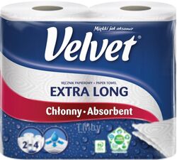 Бумажные полотенца Velvet Экстра лонг 2х слойная (2рул)