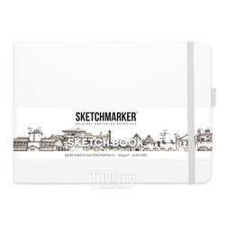 Скетчбук 21*14,8 см, 140 г/м2, 80 л., белый пейзаж Sketchmarker 2314104SM