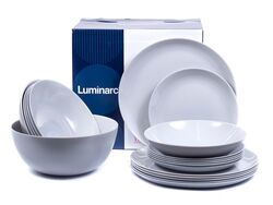 Набор посуды стеклокерамический "diwali granit" 19 пр.: 18 тарелок 19/20/25 см, салатник 21 см Luminarc P2920
