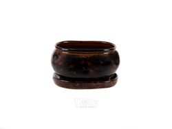 Горшок для цветов керамический "танго" № 3 15x10 см коричневый с подставкой Belbohemia 4538