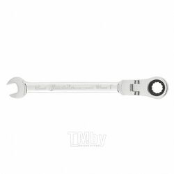 Ключ комбинированный трещоточный, 10мм, CrV, шарнирный, зерк.хром MATRIX PROFESSIONAL 14862
