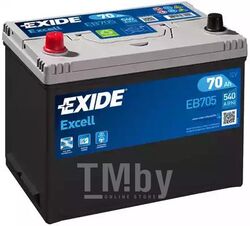Аккумулятор Excell 70Ah 540A (L +) 266x172x223 mm EXIDE EB705