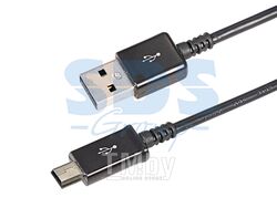 USB кабель miniUSB длинный штекер 1 м черный REXANT