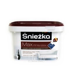 Краска для внутренних работ Sniezka MAX WHITE LATEX, 1л