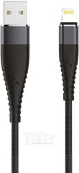Кабель Olmio Solid USB 2.0 - Lightning / 039515 (1.2м, черный)