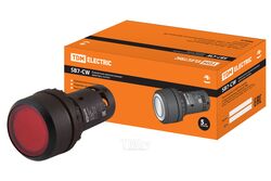 Кнопка с фиксацией SB7-CWL3465-220V(LED) d22мм 1з+1р красная TDM SQ0746-0043