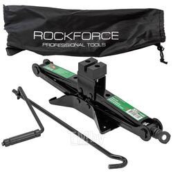 Домкрат механический ''ромб'' 2т с резиновой накладкой и трещоточной ручкой-воротком(h min 120мм, h max 415мм),в водоотталкивающем чехле Rock FORCE RF-10202