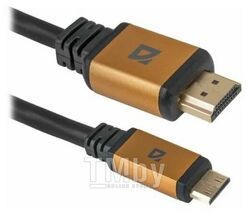 Кабель Defender HDMI-MiniHDMI M-M (HDMI 07-06 PRO, 10.2 Гбит/сек, 1.8м)