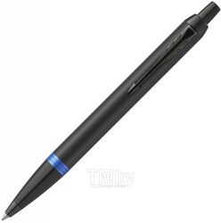 Ручка шарик/автомат "IM Vibrant Rings K315 Marine Blue PVD" 1 мм, метал., подарочн. упак., черный/синий, стерж. синий Parker 2172941