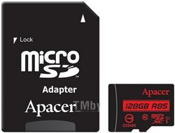 Карта памяти Apacer 128GB AP128GMCSX10U5-R (класс 10, UHS-I (класс U1), чтение: 85 МБ/с, адаптер)