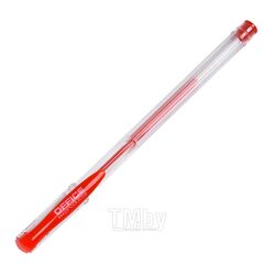 Ручка гелевая 0,5 мм, пласт., прозр., стерж. красный Office Products 17025211-04