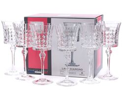 Набор бокалов для вина стеклянных "lady diamond" 6 шт 270 мл Cristal Darques L9743