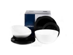 Набор посуды стеклокерамический "pampille black/white" 19 пр.: 18 тарелок, салатник Luminarc Q6162