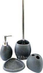 Набор аксессуаров для ванной и туалета АкваЛиния Soft BPO-0284/1 (черный камень)
