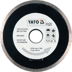 Круг алмазный 125x22,2мм (сплошной) Yato YT-6013