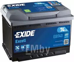 Аккумулятор Excell 74Ah 680A (R +) 278x175x190 mm EXIDE EB740