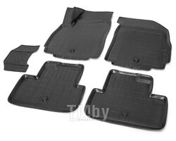 Комплект автомобильных ковриков Chevrolet Orlando 2011- , полиуретан, низкий борт, 5 предметов, крепеж для передних ковров RIVAL 11005001