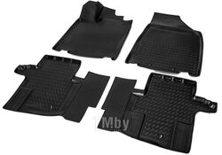 Комплект автомобильных ковриков Nissan Pathfinder 2013- , полиуретан, низкий борт, 5 предметов, крепеж для передних ковров RIVAL 14104001
