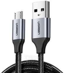 Кабель UGREEN USB 2.0 A to Micro USB Cable Nickel Plating Aluminum Braid 0.25m US290 (Black) (60144)