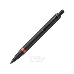 Ручка шарик/автомат "IM Vibrant Rings K315 Flame Orange PVD" 1 мм, метал., подарочн. упак., черный/оранжевый, стерж. синий Parker 2172946