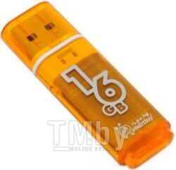 Карта памяти USB (флэш-накопитель) 16Gb Glossy series Orange USB 2.0 Flash Drive с колпачком SmartBuy SB16GBGS-Or