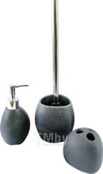 Набор аксессуаров для ванной и туалета АкваЛиния Soft BPO-0284/2 (черный камень)