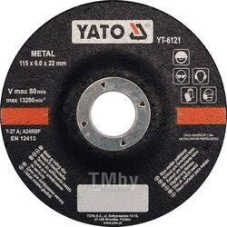 Круг для шлифования металла 115х6,0х22мм Yato YT-6121