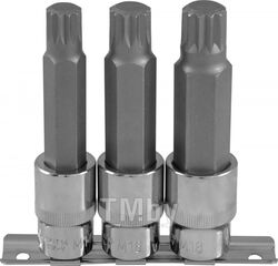 Набор насадок торцевых 1/2"DR с вставками-битами SPLINE на держателе, M14-M18, 100 мм, 3 предмета Ombra 921703