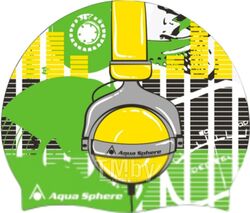 Шапочка для плавания Aqua Sphere Headphones SA137111 (зеленый/желтый)