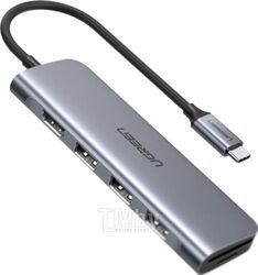 USB-хаб Ugreen CM121 (серый)