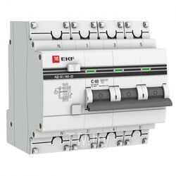 Дифференциальный автомат АД-32 3P+N 40А/100мА (хар. C, AC, электронный, защита 270В) 4,5кА EKF PROxima DA32-40-100-4P-pro