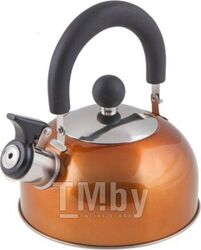 Чайник со свистком, нержавеющая сталь, 1.5 л, серия Holiday, оранжевый металлик, PERFECTO LINEA (диаметр 16,5 см, высота 13,5 см, общий объем изделия