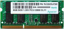 Оперативная память 8GB PC3-12800 DDR3 SODIMM-1600 Apacer AS08GFA60CATBGJ CL11