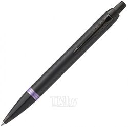 Ручка шарик/автомат "IM Vibrant Rings K315 Amethyst Purple PVD" 1 мм, метал., подарочн. упак., черный/фиолетовый, стерж. синий Parker 2172951