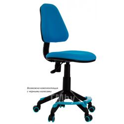 Кресло детское Бюрократ KD-4-F голубой, ткань, крестов. пластик, подст.для ног