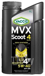 Масло моторное синтетическое 1 л - API SM (Low Emissions) YACCO 5W40 MVX SCOOT 4 SYNTH/1