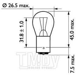 Лампа накаливания для грузовых автомобилей, 10шт в упаковке P21W 24V 21W BA15S Philips 13498CP